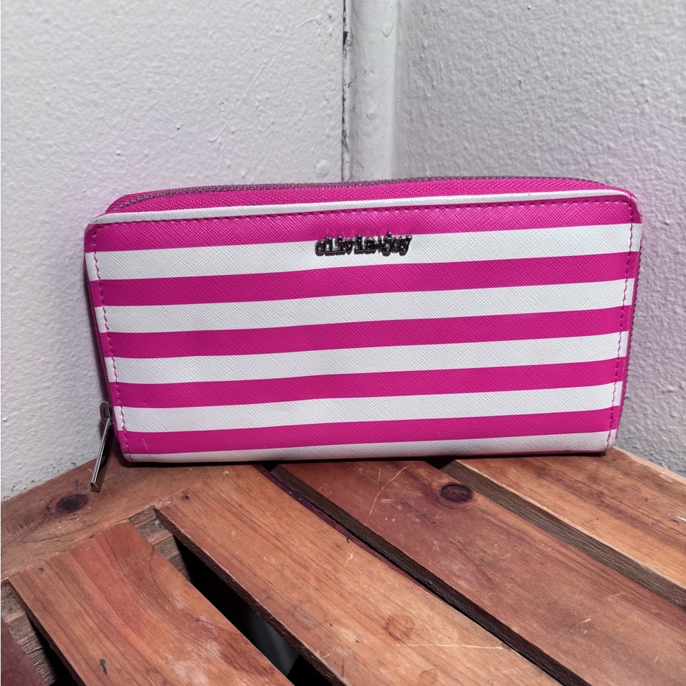 Olivia + Joy Pink Striped wallet